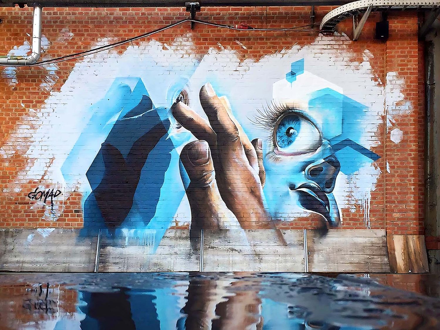 Flashback on one of the most impressive mural done by Gomad in an old factory site of AGFA in Antwerp (Belgium) during the Graffiti and Street Art jam “Oude School” a few years back (2017).