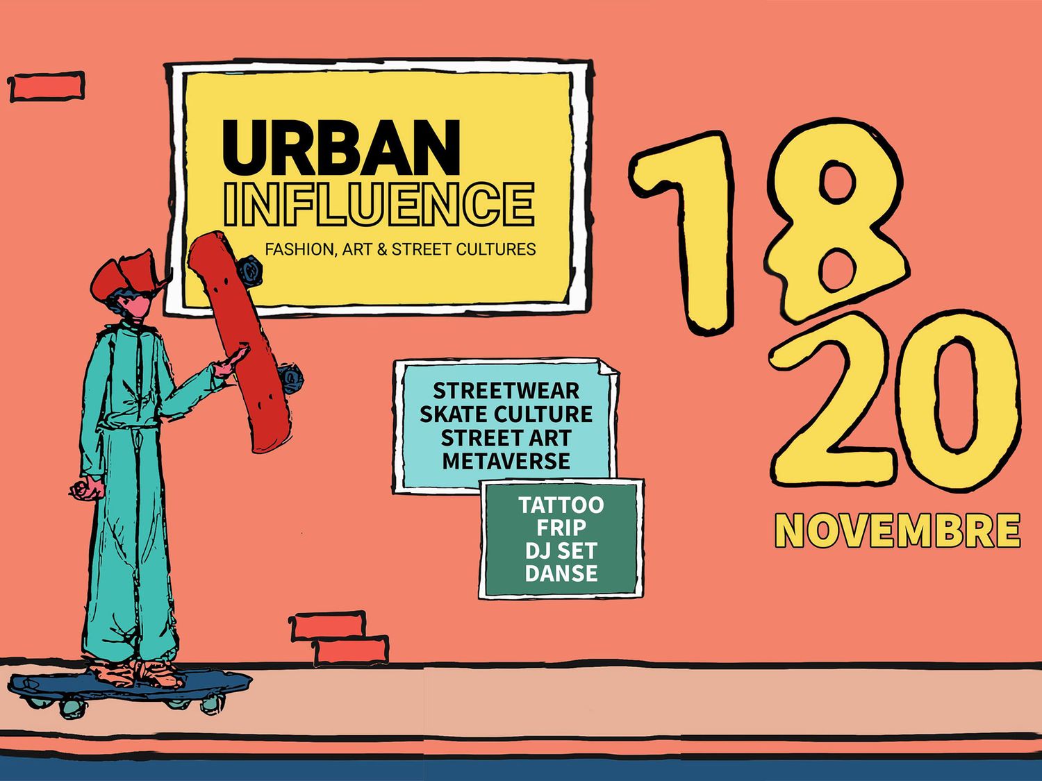 Pour cette première édition, Urban Influence va proposer un programme inédit et représentatif des cultures urbaines avec également de nombreuses surprises pendant 3 jours, du 18 au 20 novembre.